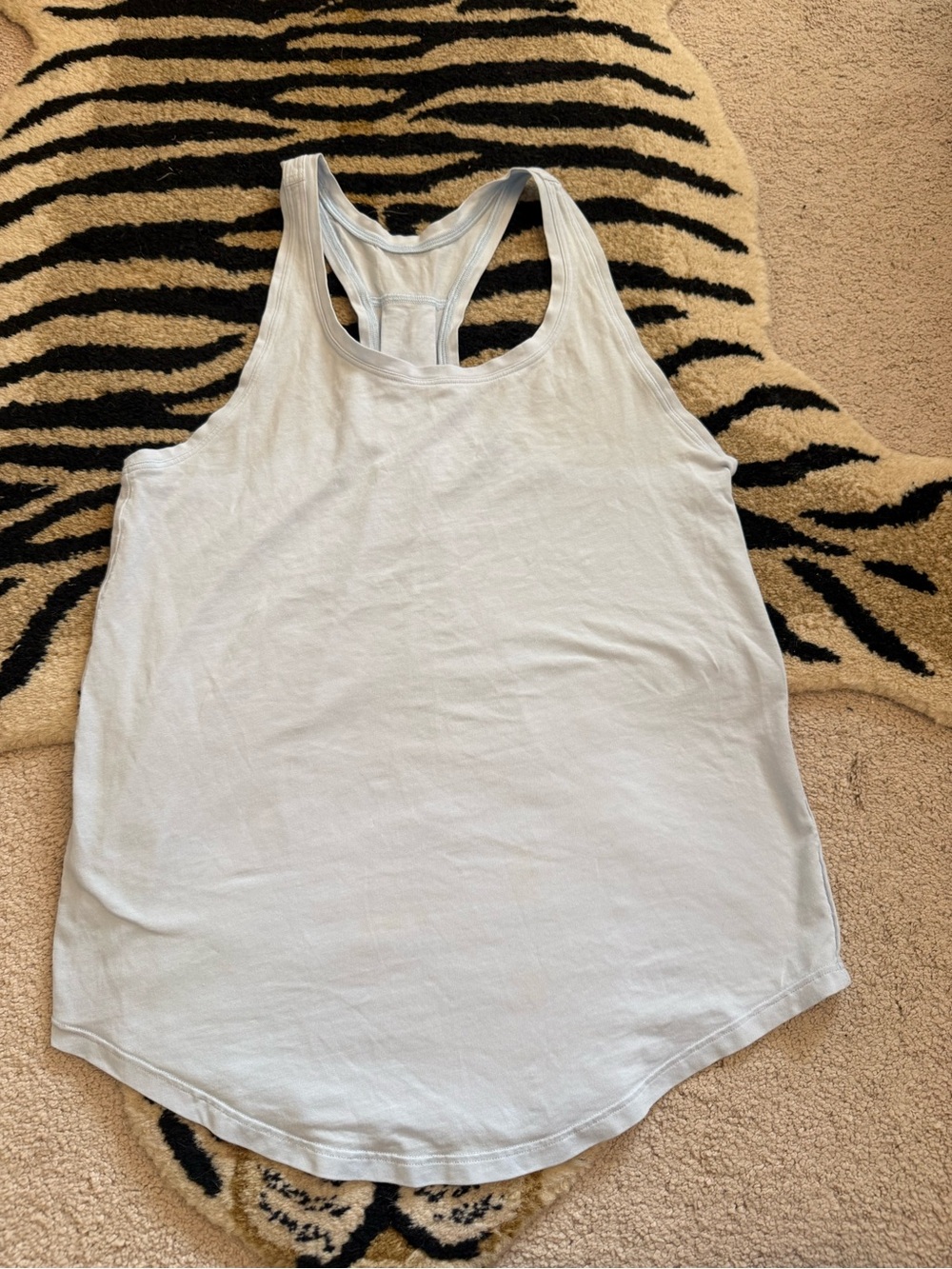 Lululemon Love Tank Top Light Blue Pima Cotton Scoop Neck Racerback Size 4